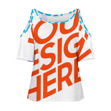 Lade das Bild in den Galerie-Viewer, Multi-Image-Design Allover-Druck Große Größen Sexy Schulterfreie TShirt Off Shoulder T-Shirt AVT Damen / Frauen selbst gestalten und bedrucken
