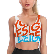 Lade das Bild in den Galerie-Viewer, Multi-Image-Druck Sexy Damen / Frauen Crop Top Sport-Bustier Sport-BH Yoga Top YJ032 mit Fotos Muster Text Logo selbst gestalten und bedrucken
