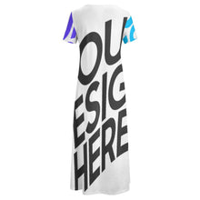Lade das Bild in den Galerie-Viewer, Multi-Image-Druck Damen / Frauen Große Größen Kurzarm Shirtkleid B523 mit Fotos Muster Text Logo selbst gestalten und bedrucken

