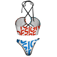 Lade das Bild in den Galerie-Viewer, 2023 Sexy Multi-Image-Design Damen Bikini Set Badeanzug 2 teilig mit Zierbändern mit Fotos Muster Text Logo selbst gestalten und bedrucken
