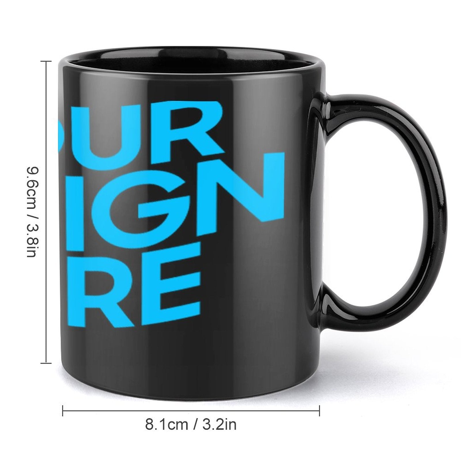 Vollständiger Druck Mug Tasse Schwarz mit Fotos Muster Text Logo selbst gestalten und bedrucken günstig kaufen Deutschland –