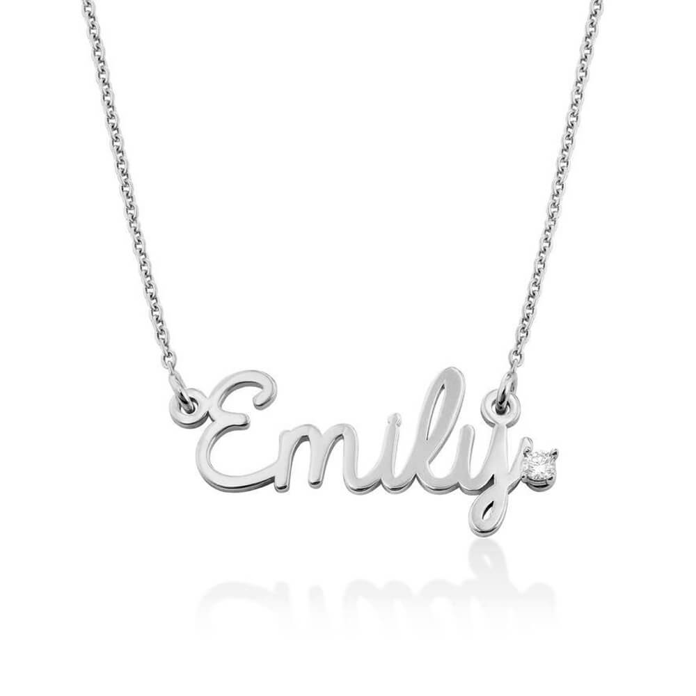 Namenskette in Schreibschrift Klassik X0005 in 925 Sterling Silber mit 18K Gold / Roségold Vergoldung Länge verstellbar selbst gestalten