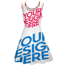 Lade das Bild in den Galerie-Viewer, Runder Kragen, ohne Ärmel, Kurzes und casuales Kleid für Damen Frauen mit Ihrem eigenen Design Logo oder Foto selbst gestalten und bedrucken
