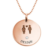 Lade das Bild in den Galerie-Viewer, Paar Halskette für Freund und Freundin in Sterling Silber aus 18K vergoldetem / 18K Rosévergoldetem 925er Silber / Kupfer X0017 mit Namen Gravur selbst gestalten

