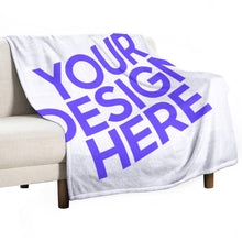 Lade das Bild in den Galerie-Viewer, Tagesdecke Kuscheldecke Wohndecke Flanell Sofadecke Home Living für Zuhause und unterwegs mit Foto Design Motiv Text selbst gestalten und bedrucken (Vertikale Version)
