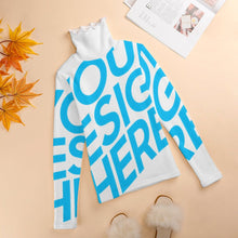Lade das Bild in den Galerie-Viewer, Stehkragenpullover Rollkragenpullover MY08 für Damen Frauen mit Foto Muster Text selbst gestalten und bedrucken
