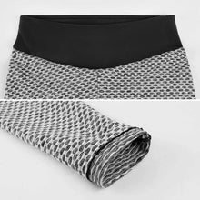 Lade das Bild in den Galerie-Viewer, Multi-Image-Druck Wabenmuster Yoga Hose Lang Legging YJ050 mit Fotos Muster Text Logo selbst gestalten und bedrucken
