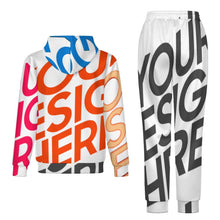 Lade das Bild in den Galerie-Viewer, Multi-Image-Design Unisex Jogginganzug Trainingsanzug SET Jogginghose &amp; Hoodie Damen Herren mit Foto Design Motiv Text selbst gestalten und bedrucken
