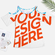 Lade das Bild in den Galerie-Viewer, Multi-Image-Design Allover-Druck Große Größen Sexy Schulterfreie TShirt Off Shoulder T-Shirt AVT Damen / Frauen selbst gestalten und bedrucken
