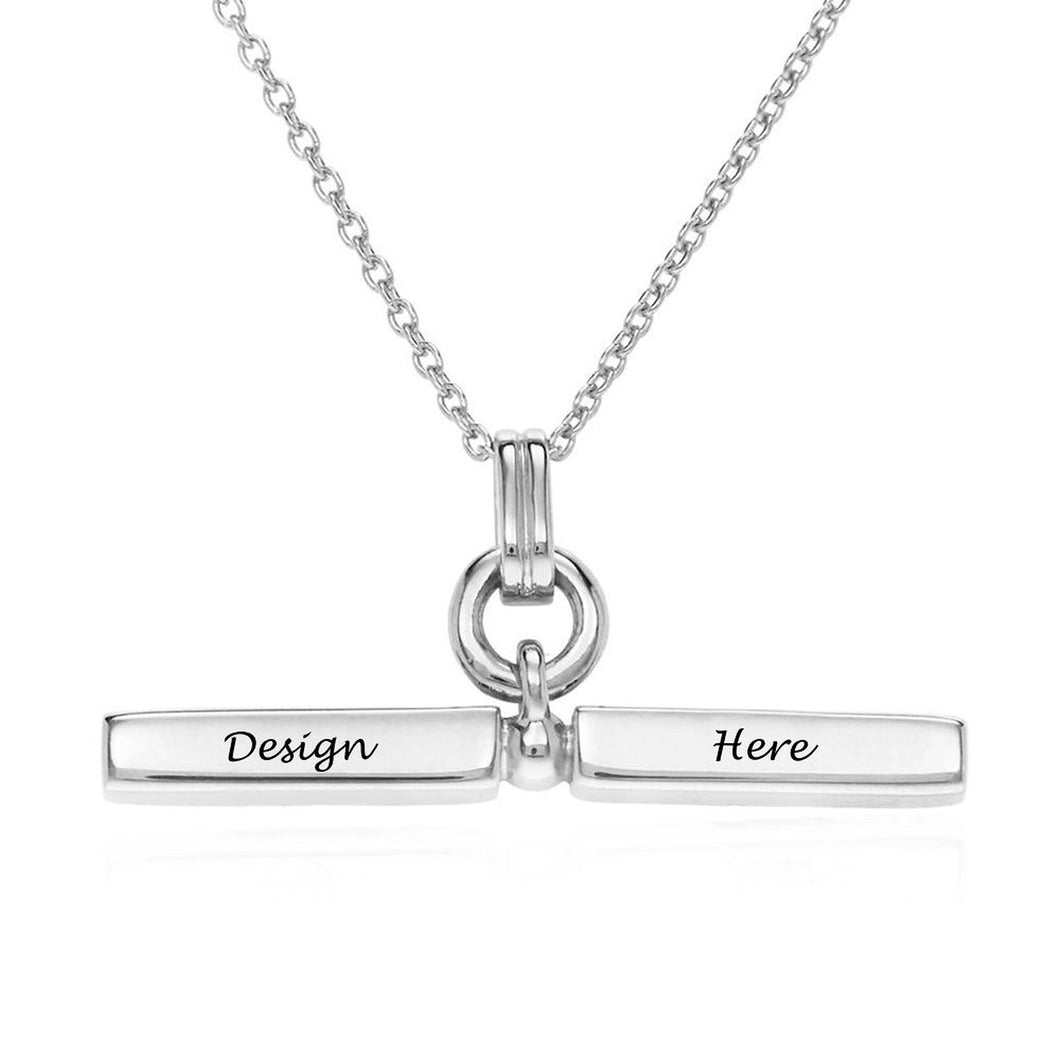 Super T bar Kette X0050 in Sterling Silber mit Gravur mit 18K Gold Roségold Vergoldung Länge verstellbar selbst gestalten