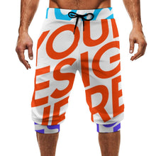 Lade das Bild in den Galerie-Viewer, Multi-Image Design Allover-Druck 3/4-Hose Sweathose Sporthose Leggings AIP für Männer mit Fotos Muster Text Logo selbst gestalten und bedrucken
