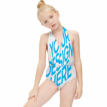 Lade das Bild in den Galerie-Viewer, Einteiliger Mädchen Badeanzug mit Trägern NT044 selbst gestalten und bedrucken
