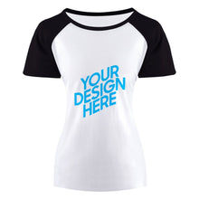Lade das Bild in den Galerie-Viewer, Damen Ärmel Raglan T-Shirt TSHIRT mit kurzem Arm selbst gestalten und bedrucken
