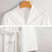 Lade das Bild in den Galerie-Viewer, Langarm Nachthemd Gürtel Langarm Elegant Pyjama Morgenmantel Nachtwäsche Schlafanzug ASWQ für Damen Frauen mit Foto Muster Text selbst gestalten und bedrucken
