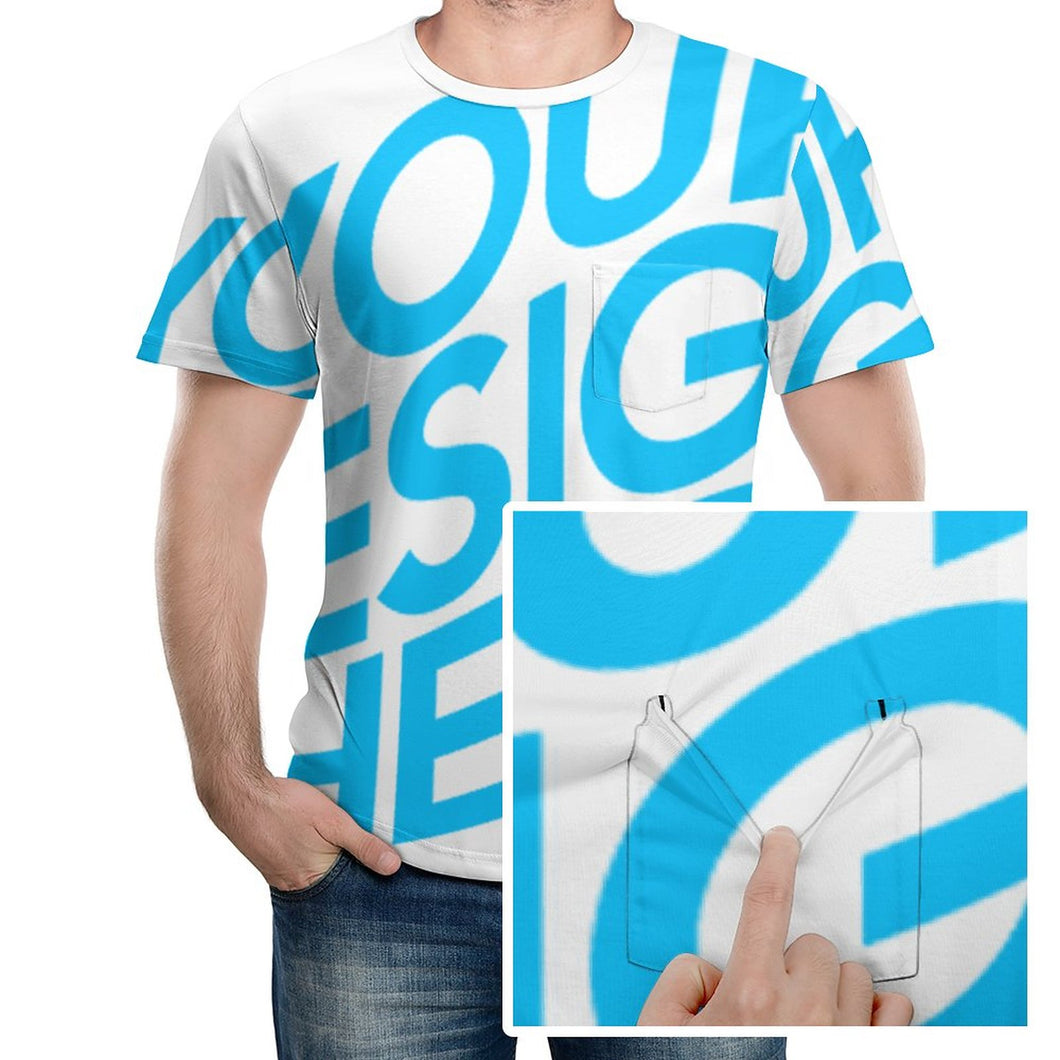 Einzelbilddruck Kurzarm T-Shirt TSHIRT mit Brusttasche NTREV2 für Herren mit Fotos Muster Text Logo selbst gestalten und bedrucken