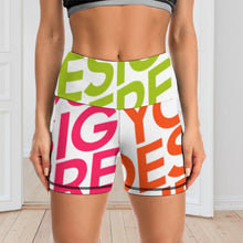 Lade das Bild in den Galerie-Viewer, Multi-Image-Design Damen / Frauen Sport Yoga Short Y10A mit Foto Design Motiv Text selbst gestalten und bedrucken
