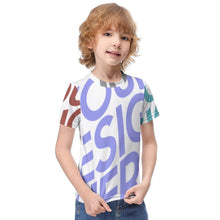 Lade das Bild in den Galerie-Viewer, Multi-Image-Design Kinder Jungen Kurzärmeliges T Shirt ET023 mit Foto Design Motiv Text selbst gestalten und bedrucken
