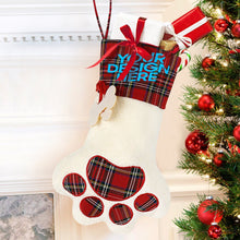 Lade das Bild in den Galerie-Viewer, Wärmetransfer Christbaumschmuck Hundepfote-Weihnachtsstrümpfe mit großer Pfote für Weihnachtsdeko mit Foto Design Motiv Text selbst gestalten und bedrucken

