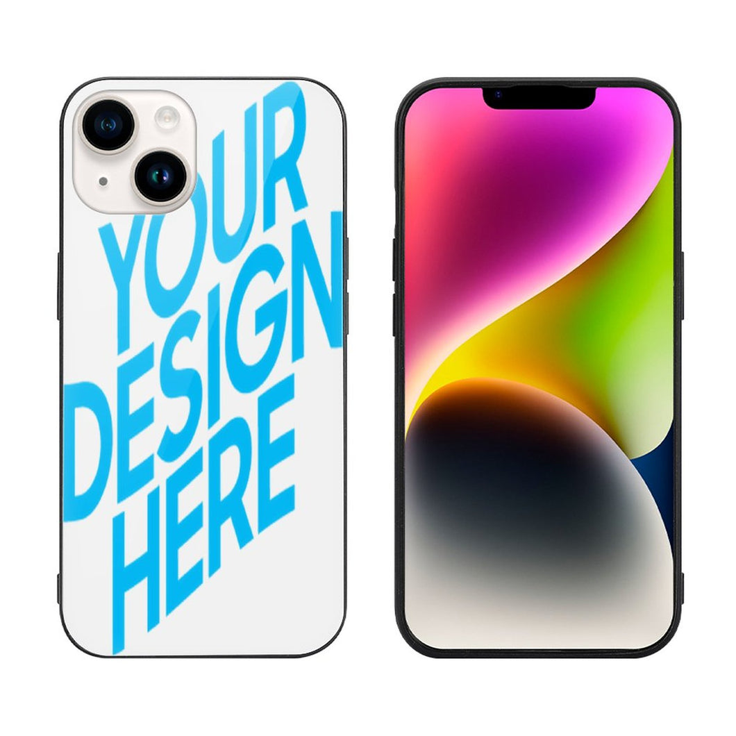 iPhone 14 Pro Max Handyhülle FULL COVER Displayschutz GLAS hüllenfreundlich mit Fotos Muster Text Logo selbst gestalten und bedrucken