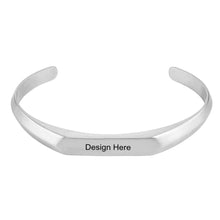 Lade das Bild in den Galerie-Viewer, Herren Armband &quot;Narrow Cuff&quot; S0039 mit Gravur selbst gestalten mit Gravur aus Sterling Silber oder Kupfer
