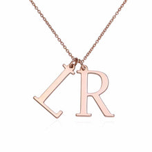 Lade das Bild in den Galerie-Viewer, Initial-Halskette Buchstabe X0054 in Sterling Silber mit 18K Gold Roségold Vergoldung Länge verstellbar selbst gestalten
