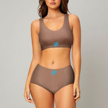 Lade das Bild in den Galerie-Viewer, Personalisierte nahtlose Bustier Bralette BH Set mit Panty (2-tlg) WH021 Mittelteil Druck mit Fotos Muster Text Logo selbst gestalten und bedrucken
