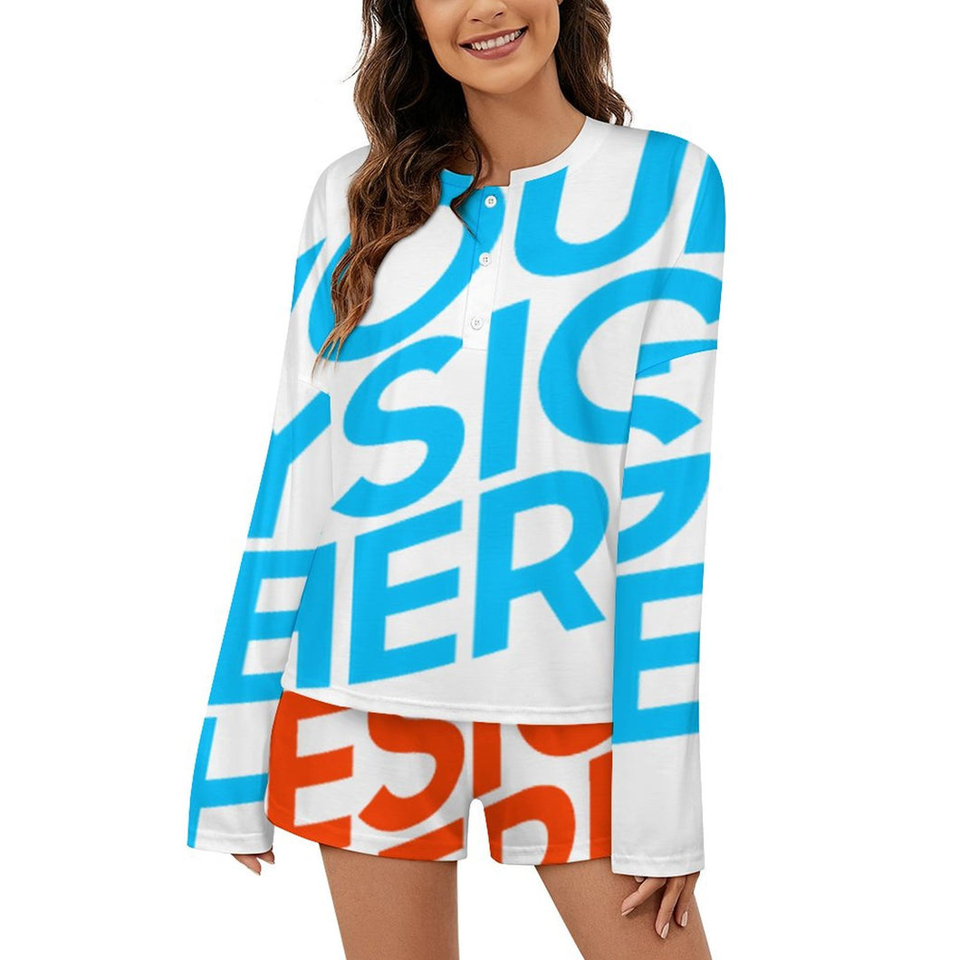 Einzelbild-Design Damen / Frauen Pyjama Schlafanzug (2 tlg.) 203 mit Foto Design Motiv Text selbst gestalten und bedrucken