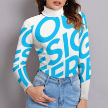 Lade das Bild in den Galerie-Viewer, Stehkragenpullover Rollkragenpullover MY08 für Damen Frauen mit Foto Muster Text selbst gestalten und bedrucken
