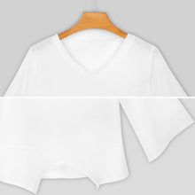 Lade das Bild in den Galerie-Viewer, Multi-Image-Druck Langarmshirt V-Ausschnitt Damen Bluse Lose Shirt NZ2205294 mit Fotos Muster Text Logo selbst gestalten und bedrucken
