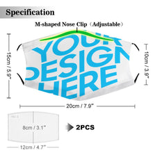 Lade das Bild in den Galerie-Viewer, 5 Stück / Packung Erwachsene Gesichtsmaske Alltagsmaske 20*15cm mit verstellbaren Ohrenschlaufen selbst gestalten und bedrucken
