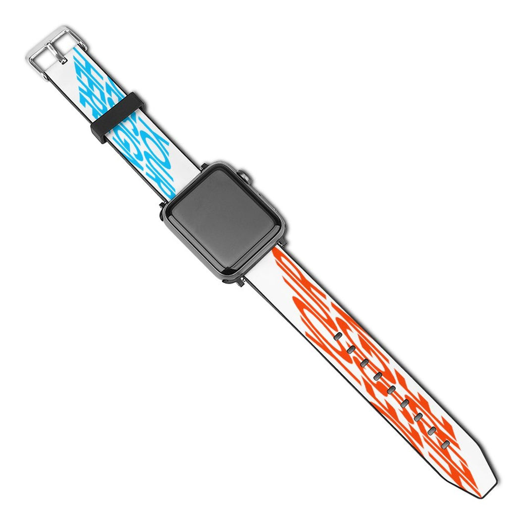 PU Leder Smartwatch-Armband Ersatzarmband 38mm 40mm 42mm 44mm für iWatch Apple Watch Positive Gestaltung mit Fotos Muster Text Logo selbst gestalten und bedrucken