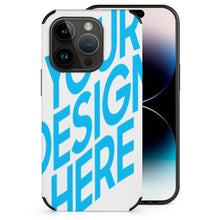 Lade das Bild in den Galerie-Viewer, Personalisierte iPhone 14 / iPhone 14 Plus / iPhone 14 Pro / iPhone 14 Pro Max Handyhülle Schutzhülle aus Carbon Fiber Kohlefaser mit Fotos Muster Text Logo selbst gestalten und bedrucken
