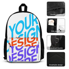 Lade das Bild in den Galerie-Viewer, Multi-Image-Druck Rucksack Schulrucksack Businessrucksack Reiserucksack Sportrucksack mit Taschen mit Fotos Muster Text Logo selbst gestalten und bedrucken
