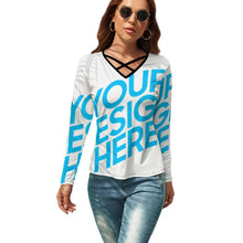 Lade das Bild in den Galerie-Viewer, V-Ausschnitt Langarmshirt NZ118 - Damen / Frauen - selbst gestalten und bedrucken
