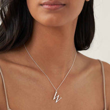 Lade das Bild in den Galerie-Viewer, Initial-Halskette Buchstabe X0054 in Sterling Silber mit 18K Gold Roségold Vergoldung Länge verstellbar selbst gestalten

