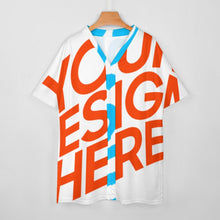 Lade das Bild in den Galerie-Viewer, Multi Images Druck Blusenshirt mit V-Ausschnitt mit Fledermausärmeln OTZ 2 tlg. Set mit Foto Muster Text Logo selbst gestalten und bedrucken
