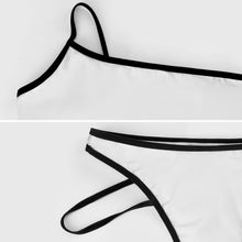 Lade das Bild in den Galerie-Viewer, 2023 New edle Einzelbild-Design EIN Schulter Bademode Push-Up Bustier Bikini Set 2 teilig mit Ihrem Foto Motiv und Text selbst gestalten und bedrucken
