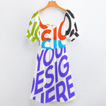 Lade das Bild in den Galerie-Viewer, Große Größen Multi-Image-Druck Damen / Frauen Sommerkleid Jerseykleid Druckkleid B271 knielang mit weitem Rundhalsausshnitt mit Fotos Muster Text Logo selbst gestalten und bedrucken
