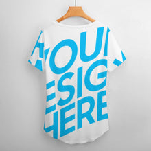 Lade das Bild in den Galerie-Viewer, Große Größe Short Sleeve Shirt V-Neck T-Shirt TSHIRT NZ109 - Damen / Frauen - selbst gestalten und bedrucken
