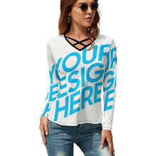Lade das Bild in den Galerie-Viewer, V-Ausschnitt Langarmshirt NZ118 - Damen / Frauen - selbst gestalten und bedrucken
