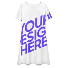 Lade das Bild in den Galerie-Viewer, Einzelbild-Design Damen / Frauen Shirtkleid Kurzarm Kleid Shirt Kleid F77Q mit Foto Design Motiv Text selbst gestalten und bedrucken
