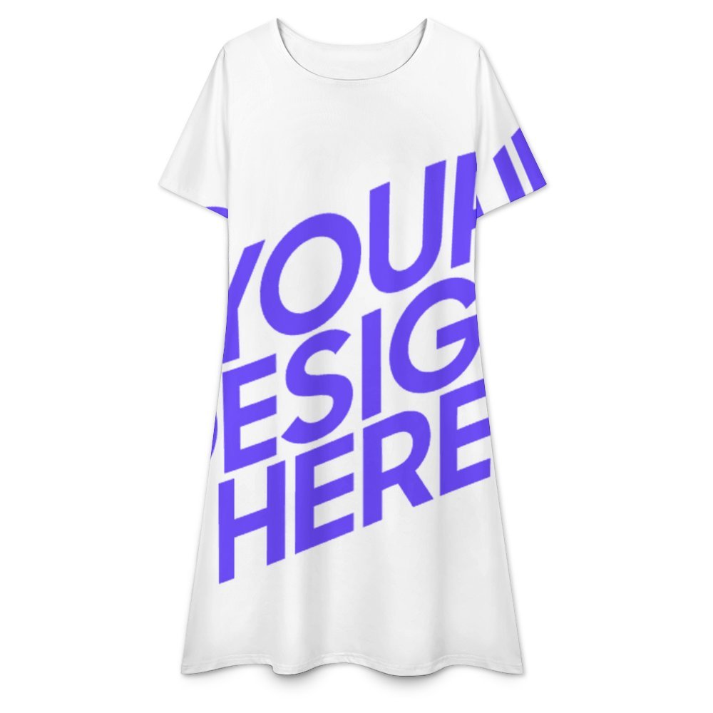 Einzelbild-Design Damen / Frauen Shirtkleid Kurzarm Kleid Shirt Kleid F77Q mit Foto Design Motiv Text selbst gestalten und bedrucken