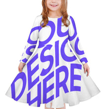 Lade das Bild in den Galerie-Viewer, Einzelbild-Design Mädchen Langarm Kleid CRQ mit Foto Design Motiv Text selbst gestalten und bedrucken
