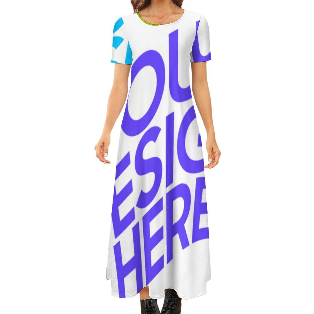 Multi-Image-Druck Damen / Frauen Große Größen Kurzarm Shirtkleid B523 mit Fotos Muster Text Logo selbst gestalten und bedrucken