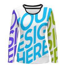 Lade das Bild in den Galerie-Viewer, Multi-Image-Druck Cutout Langarmshirt Longshirt Pullover Top NZ051 mit U Ausschnitt mit Fotos Muster Text Logo selbst gestalten und bedrucken
