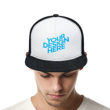 Lade das Bild in den Galerie-Viewer, Damen &amp; Herren Denim schwarz flache Gummi Baseballkappe selbst gestalten und bedrucken
