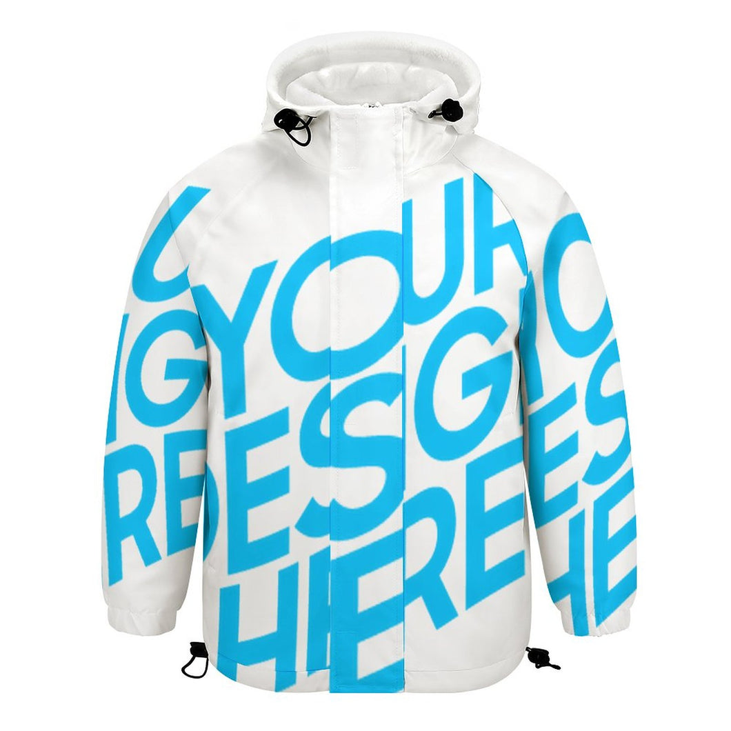 Winterjacke Modische warme Kurzjacke Printjacke mit Klettblende über dem Reißverschluss A681 für Kinder- und Jugendliche Jungen mit Foto Muster Text selbst gestalten und bedrucken