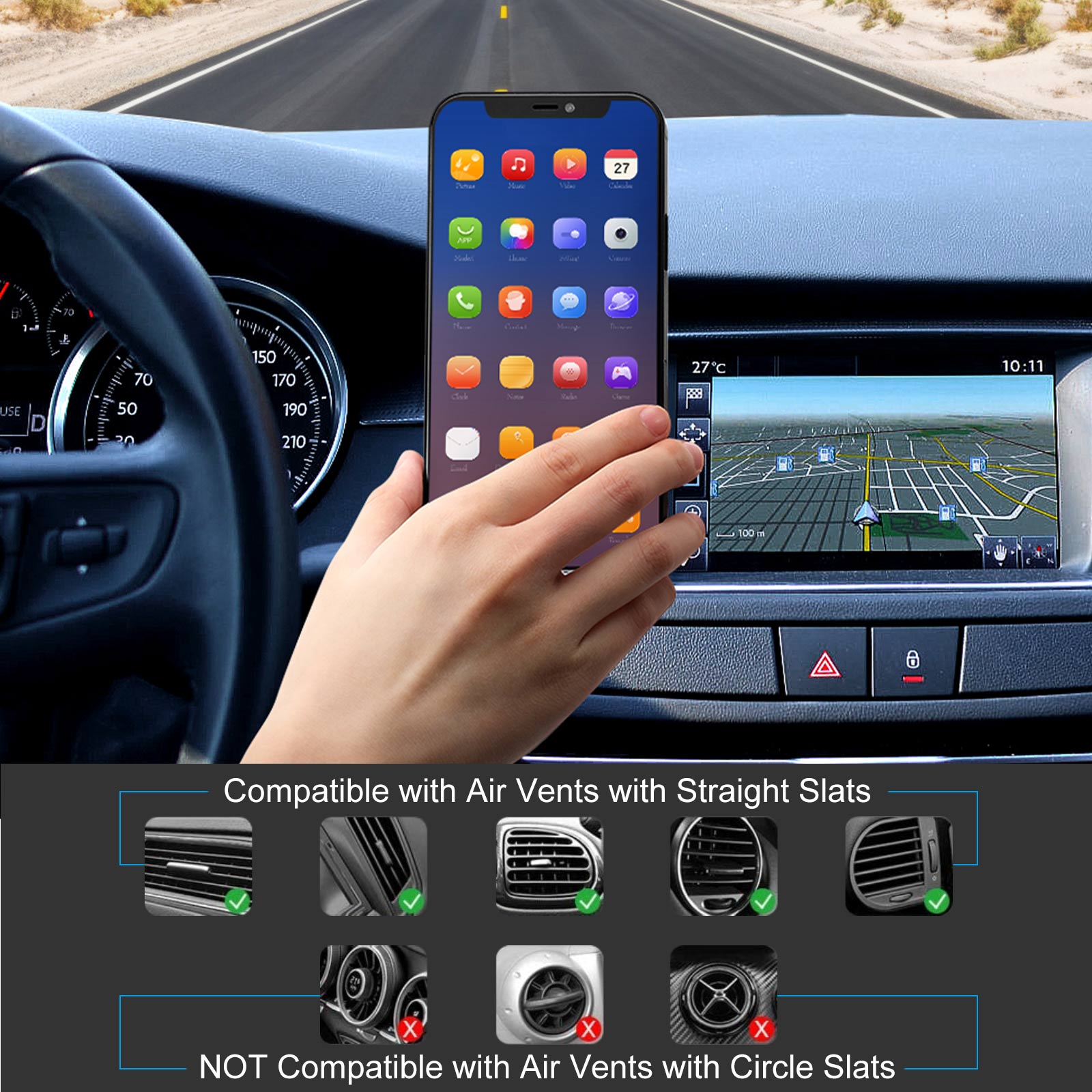 Auto Magnet Handyhalterung Universal Handy Autohalterung Halter für die Auto  Lüftung mit Foto Text selbst gestalten und bedrucken