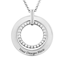 Lade das Bild in den Galerie-Viewer, Diamant Set &quot;Circle&quot; Halskette mit Gravur X0080 mit 18K Gold Roségold Vergoldung selbst gestalten
