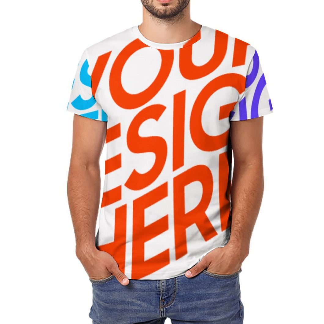 Multi-Image-Druck Voll Druck 100% Baumwolle Männer / Herren Premium T-Shirt mit Fotos Muster Text Logo selbst gestalten und bedrucken
